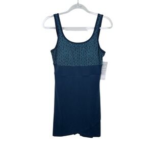 Title Nine‎ Connelly Athletic Dress Trellis Blue Stink Stopper Womens M NEW
